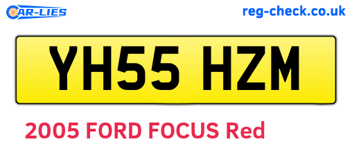 YH55HZM are the vehicle registration plates.