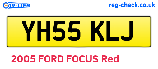 YH55KLJ are the vehicle registration plates.