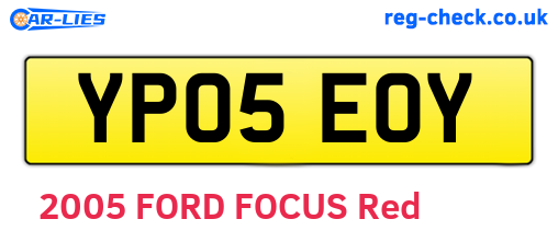 YP05EOY are the vehicle registration plates.