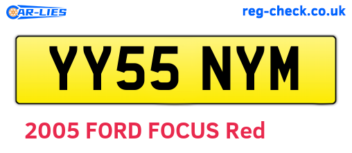 YY55NYM are the vehicle registration plates.