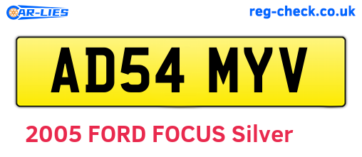 AD54MYV are the vehicle registration plates.
