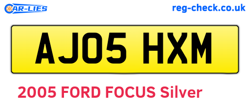 AJ05HXM are the vehicle registration plates.