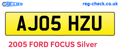 AJ05HZU are the vehicle registration plates.