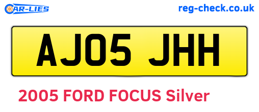 AJ05JHH are the vehicle registration plates.