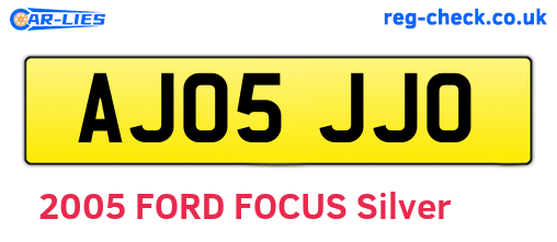AJ05JJO are the vehicle registration plates.