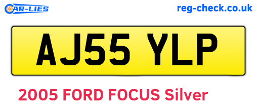 AJ55YLP are the vehicle registration plates.