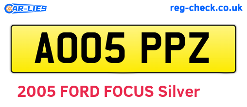 AO05PPZ are the vehicle registration plates.