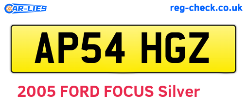 AP54HGZ are the vehicle registration plates.