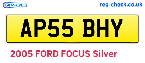 AP55BHY are the vehicle registration plates.