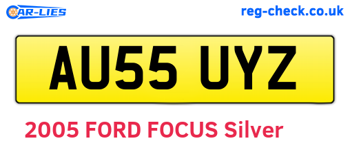 AU55UYZ are the vehicle registration plates.