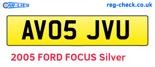 AV05JVU are the vehicle registration plates.