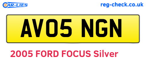 AV05NGN are the vehicle registration plates.
