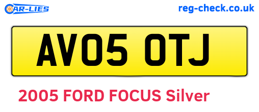 AV05OTJ are the vehicle registration plates.
