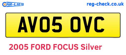 AV05OVC are the vehicle registration plates.