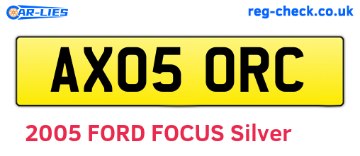 AX05ORC are the vehicle registration plates.