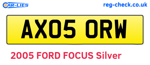 AX05ORW are the vehicle registration plates.