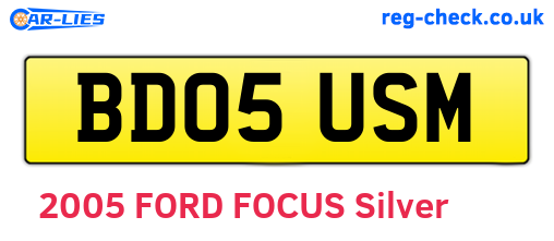 BD05USM are the vehicle registration plates.
