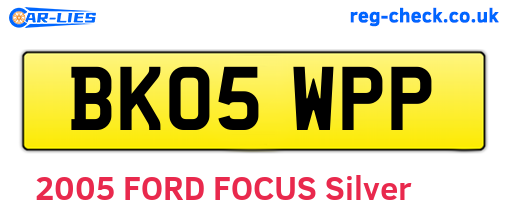 BK05WPP are the vehicle registration plates.