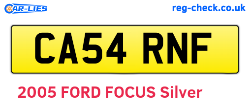 CA54RNF are the vehicle registration plates.