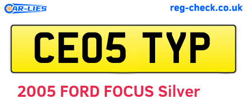 CE05TYP are the vehicle registration plates.