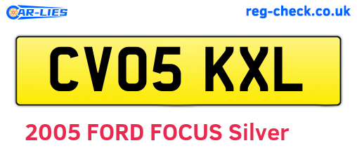 CV05KXL are the vehicle registration plates.