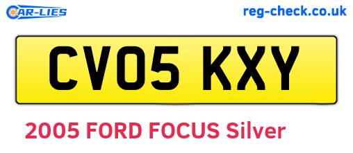 CV05KXY are the vehicle registration plates.