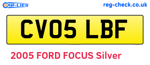 CV05LBF are the vehicle registration plates.