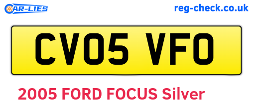 CV05VFO are the vehicle registration plates.