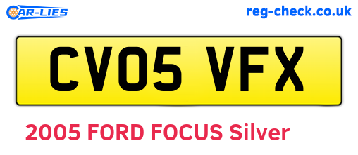 CV05VFX are the vehicle registration plates.