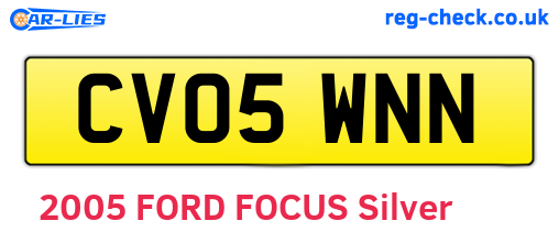 CV05WNN are the vehicle registration plates.