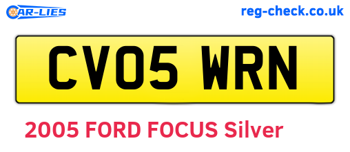 CV05WRN are the vehicle registration plates.