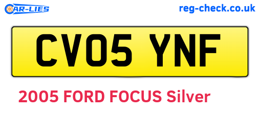 CV05YNF are the vehicle registration plates.