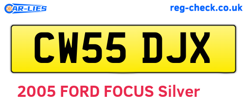 CW55DJX are the vehicle registration plates.