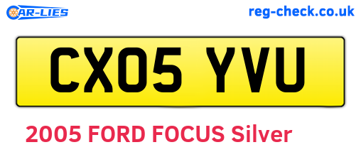 CX05YVU are the vehicle registration plates.