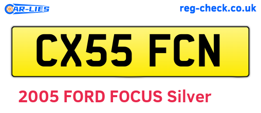 CX55FCN are the vehicle registration plates.