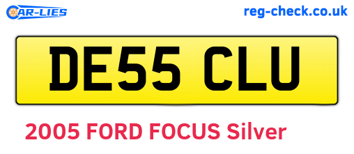 DE55CLU are the vehicle registration plates.