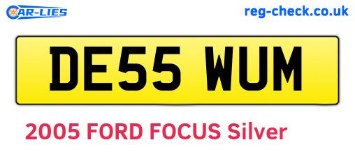 DE55WUM are the vehicle registration plates.