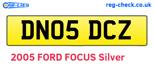 DN05DCZ are the vehicle registration plates.