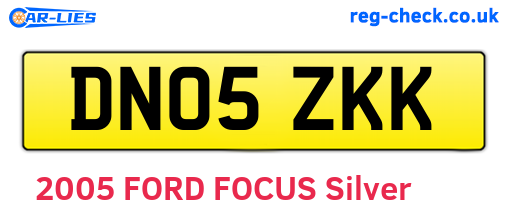 DN05ZKK are the vehicle registration plates.