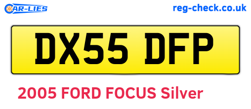 DX55DFP are the vehicle registration plates.
