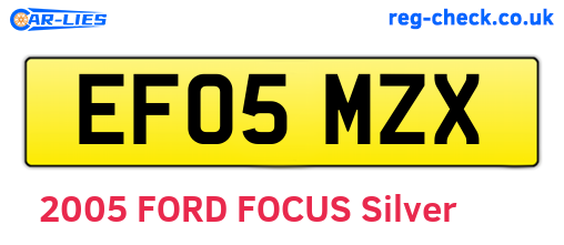 EF05MZX are the vehicle registration plates.