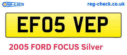 EF05VEP are the vehicle registration plates.