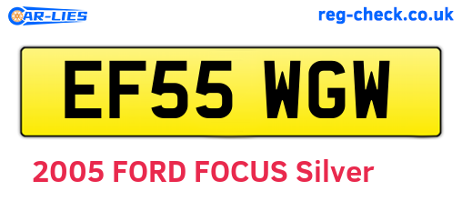 EF55WGW are the vehicle registration plates.