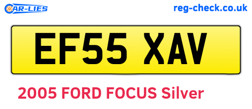 EF55XAV are the vehicle registration plates.