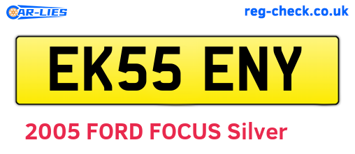EK55ENY are the vehicle registration plates.