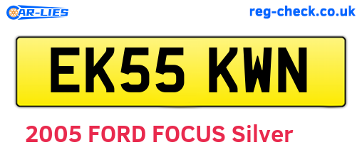 EK55KWN are the vehicle registration plates.