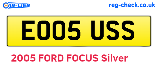 EO05USS are the vehicle registration plates.