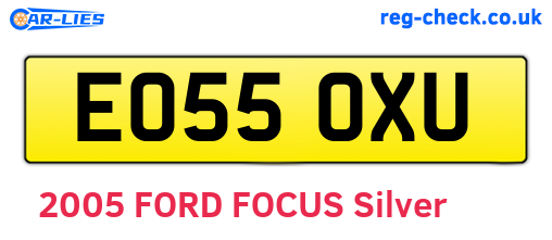 EO55OXU are the vehicle registration plates.