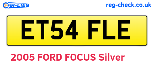 ET54FLE are the vehicle registration plates.