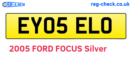 EY05ELO are the vehicle registration plates.